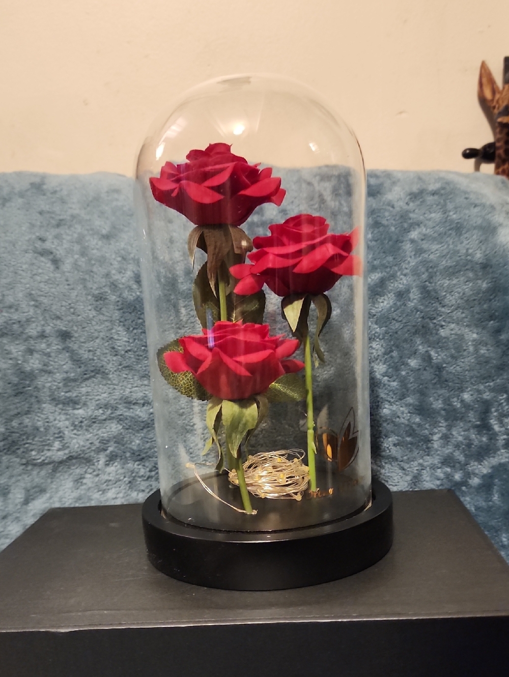 Red Rose Dome Floral Accent - Elegant Home Décor